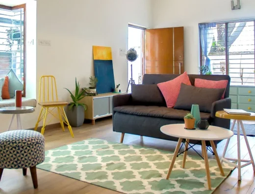Villa for photoshoots in Indiranagar, Bangalore with living room setup and props