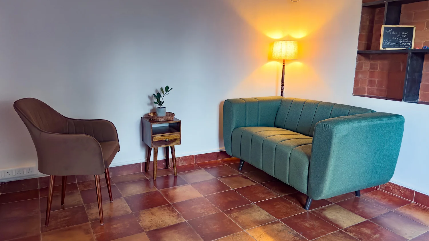 Therapy and Counselling room in Kottivakkam, Chennai with couch setup