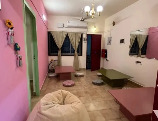 Workshop Space in Madipakkam, Chennai with bean bag, floor mats and floor cushions